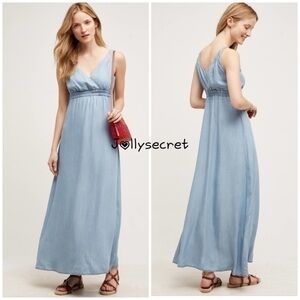 Anthropologie denim chambray maxi dress.